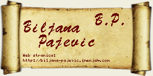 Biljana Pajević vizit kartica